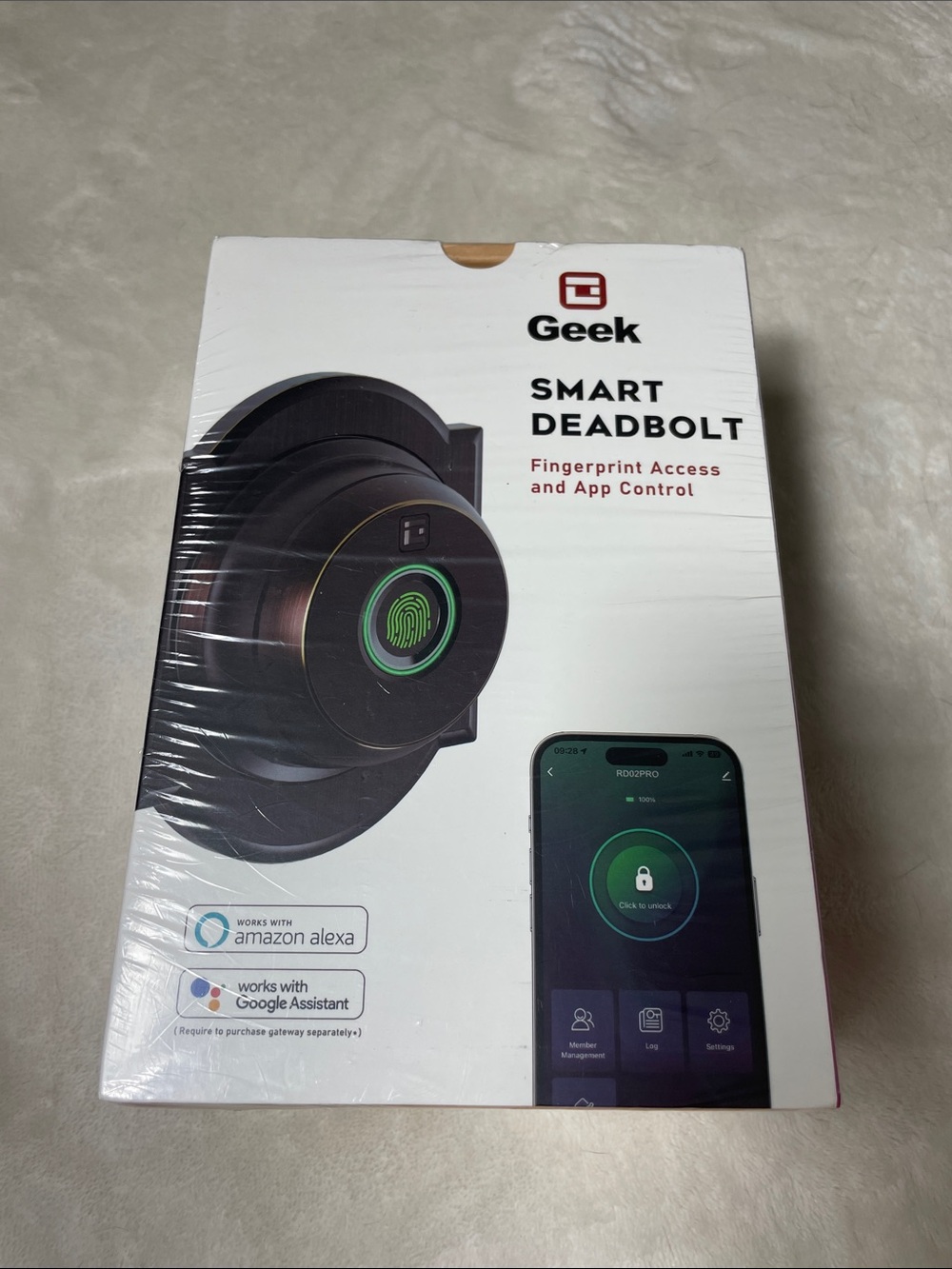 Geek Smart Deadbolt Fingerprint Access and App Control NWT